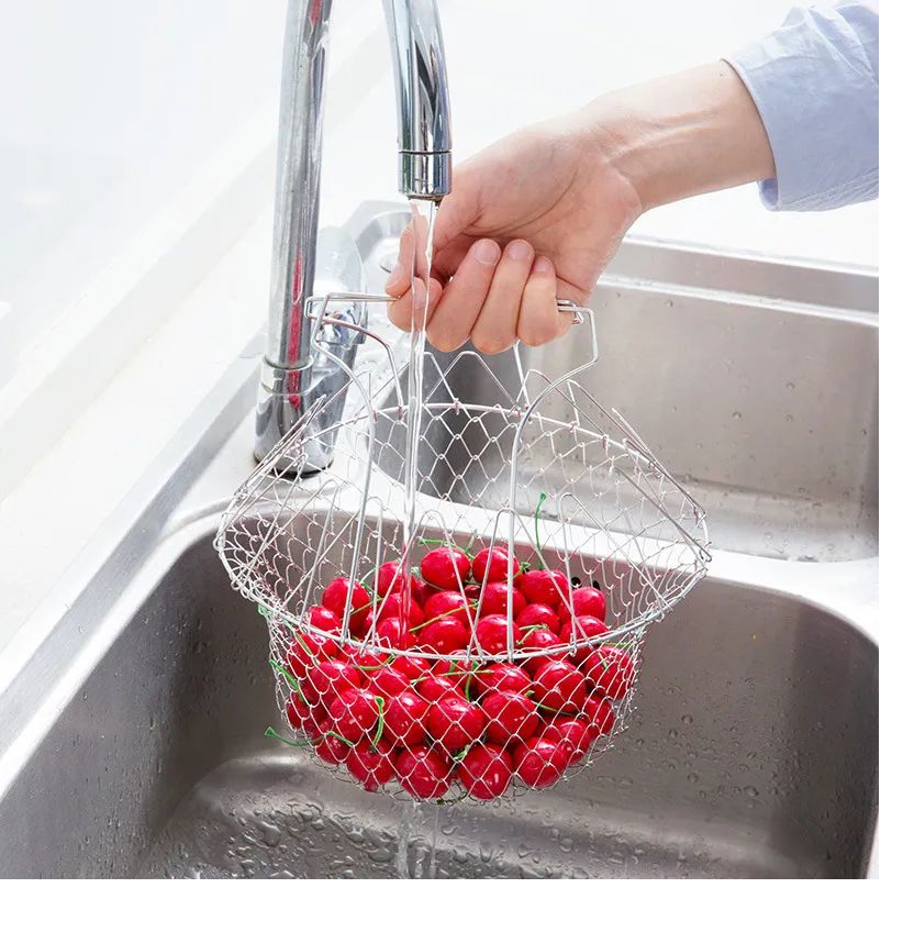 Chef Basket Kitchen Fry Basket Stainless Steel Frying Basket