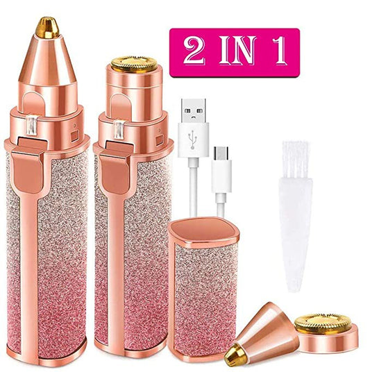 2 IN 1 EYEBROW & FACIAL HAIR TRIMMER