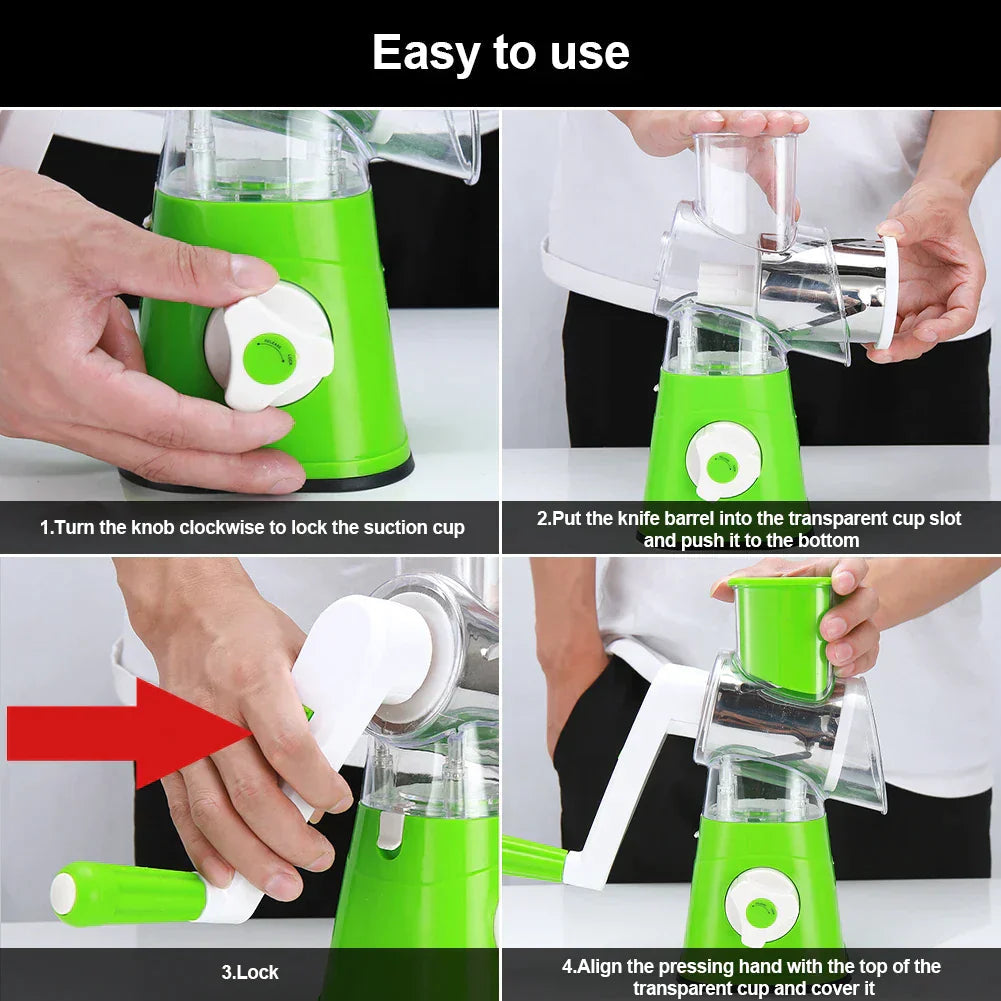 3 In 1 Drum Manual Vegetable Slicer