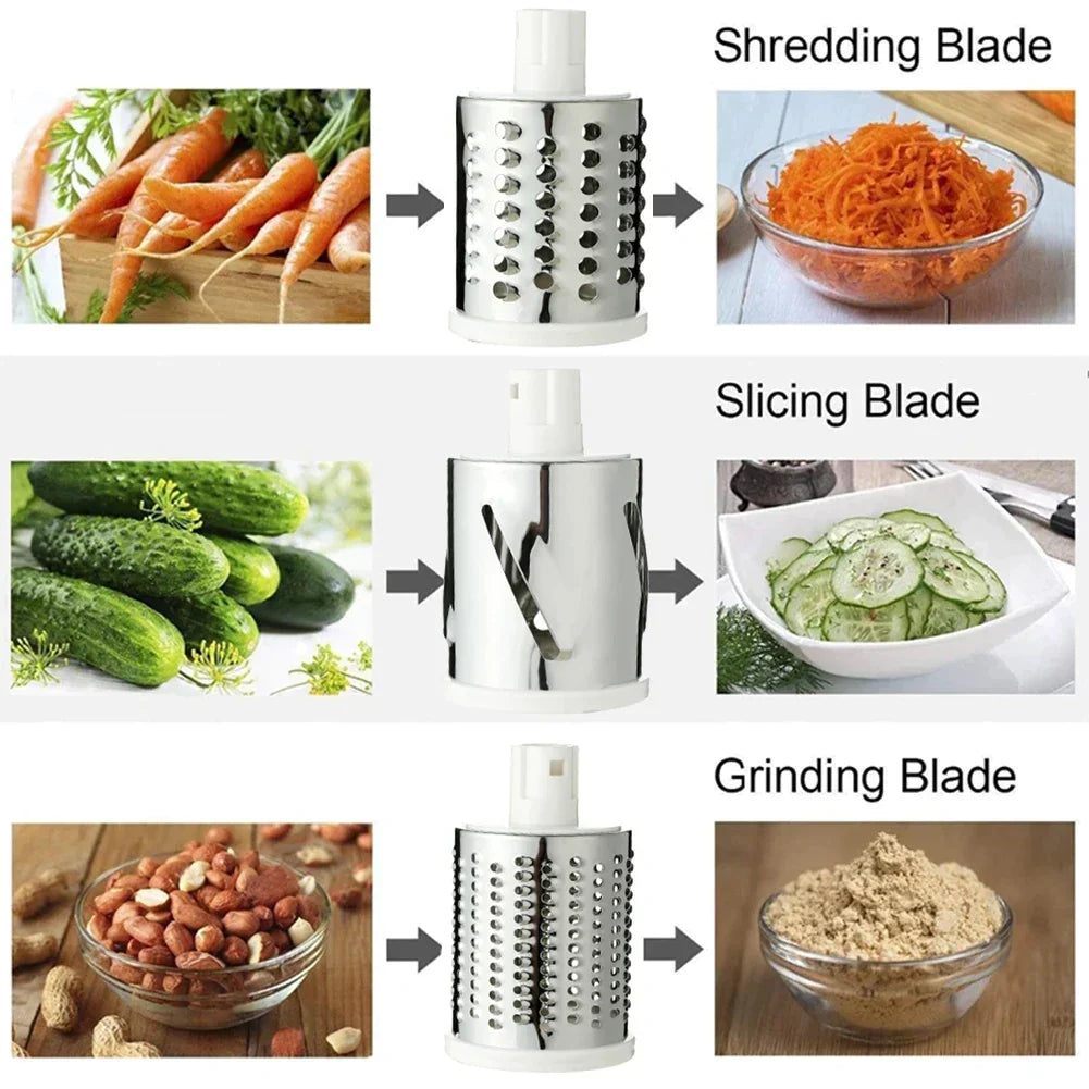3 In 1 Drum Manual Vegetable Slicer