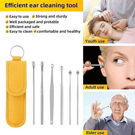 6pcs/Set Ear Cleaner Wax Removal Stainless Steel