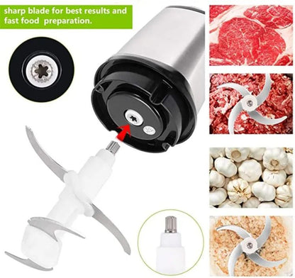 Electric Meat Grinder Chopper Stainless Steel Sharpe Blades 4Pcs Copper