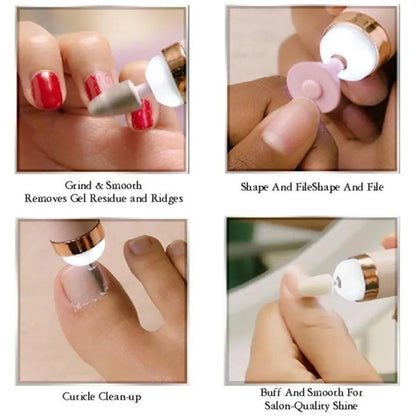 Rechargeable Flawless Salon Nail Finishing Touch Electric Nail