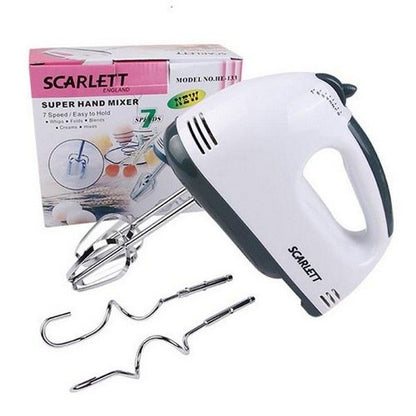 Scarlett Model He-133 Super Hand Mixer 7 Speed Batter Mixer, White