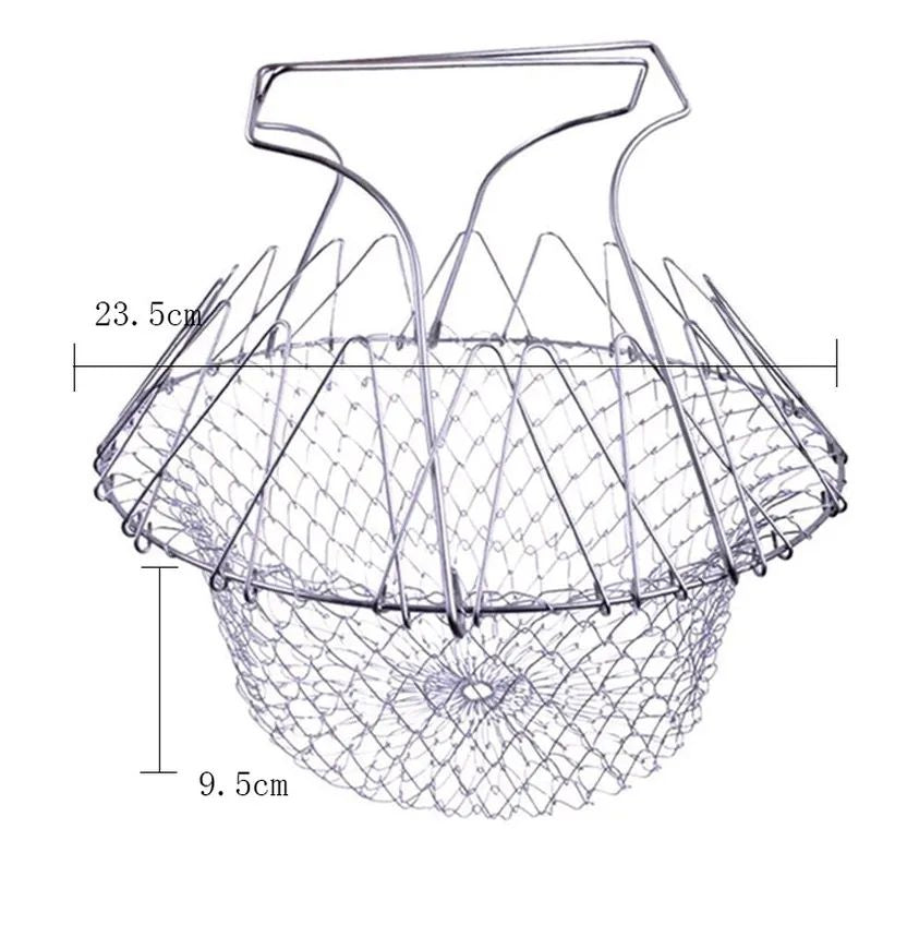 Chef Basket Kitchen Fry Basket Stainless Steel Frying Basket